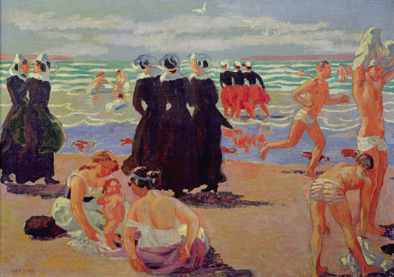 1905年在圣安妮拉帕卢德的赦免中沐浴 作者 莫里斯·丹尼斯（Maurice Denis）