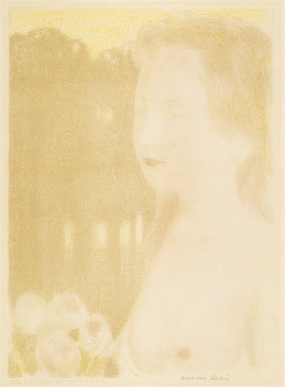 她比梦想更美丽（她比梦想更漂亮），1911年（彩色石版画） 作者 莫里斯·丹尼斯（Maurice Denis）