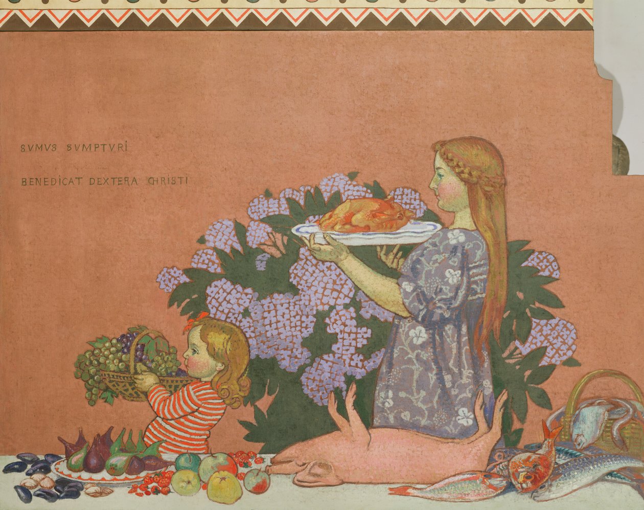 Grace，1908年Perros-Guirac艺术家家的装饰右手板 作者 莫里斯·丹尼斯（Maurice Denis）