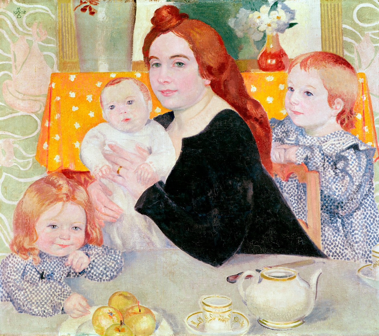 1902年蓝色和黄色的大型全家福 作者 莫里斯·丹尼斯（Maurice Denis）
