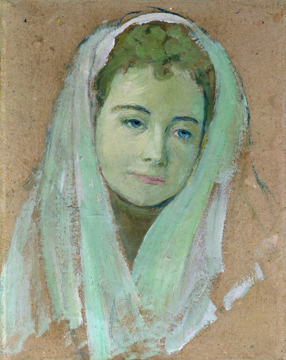 带有白色面纱的玛尔特，1891年（油卡） 作者 莫里斯·丹尼斯（Maurice Denis）