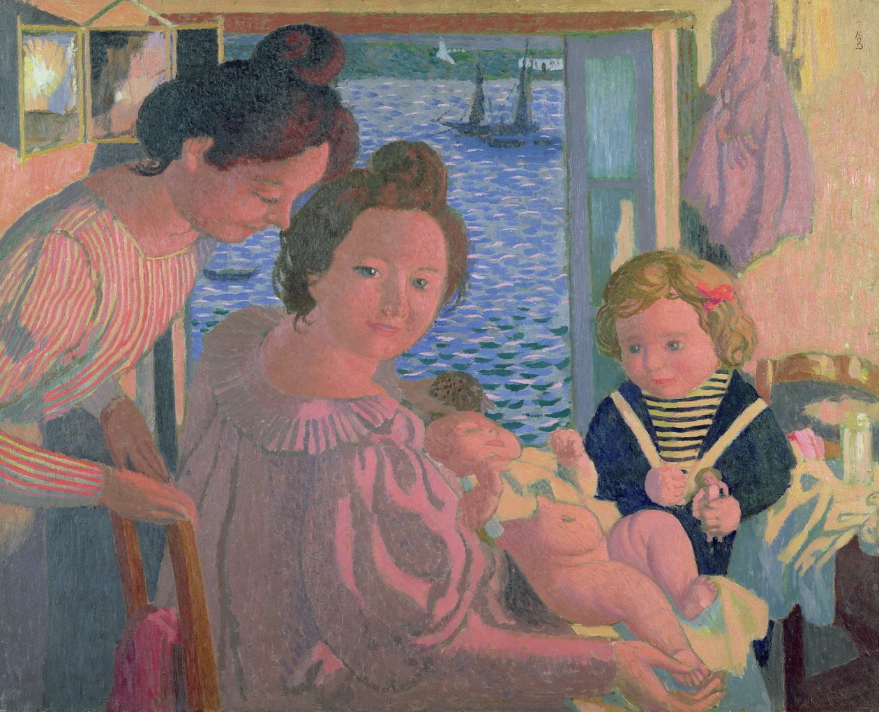 Pouldu的产妇，晚上，1899年（纸板上的油） 作者 莫里斯·丹尼斯（Maurice Denis）
