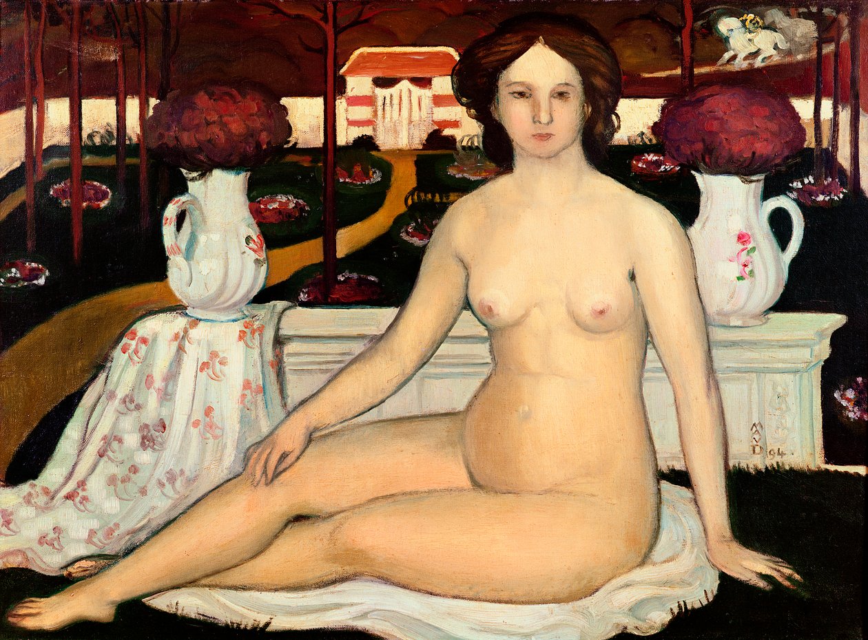 裸体与紫罗兰花束 作者 莫里斯·丹尼斯（Maurice Denis）