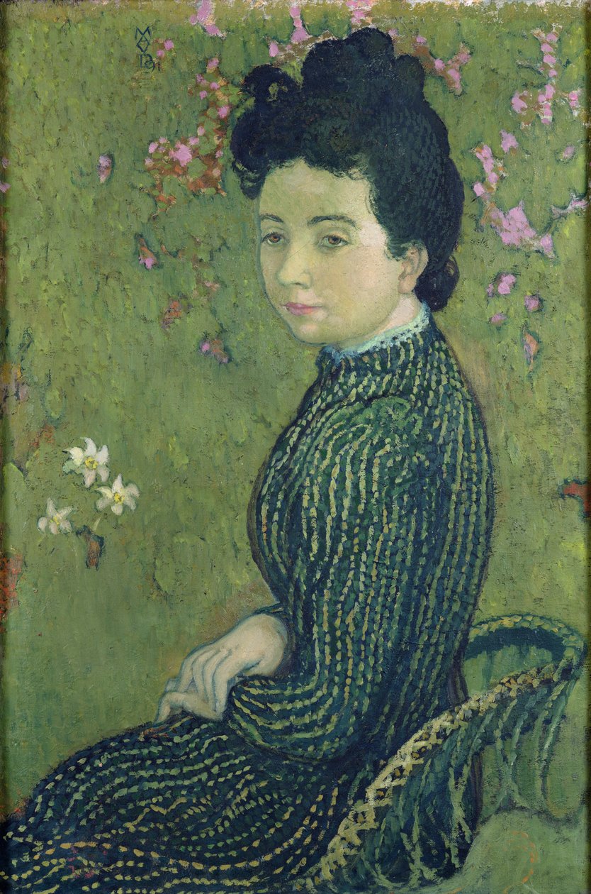 Eva Meurier穿着绿色连衣裙的肖像，1891年 作者 莫里斯·丹尼斯（Maurice Denis）