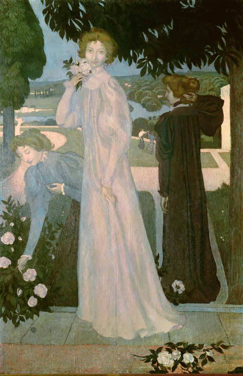 肖像小姐Yvonne Lerolle在三个姿势，1897年 作者 莫里斯·丹尼斯（Maurice Denis）