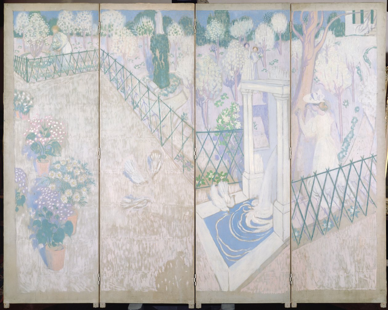 屏幕与鸽子，c.1896 作者 莫里斯·丹尼斯（Maurice Denis）