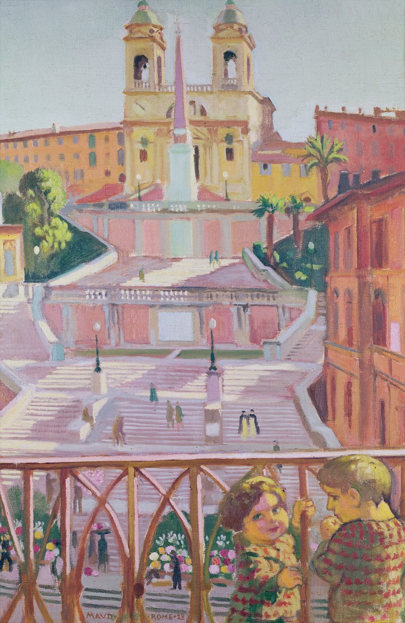 西班牙台阶和TrinitàdeiMonti教堂，罗马，1928年 作者 莫里斯·丹尼斯（Maurice Denis）