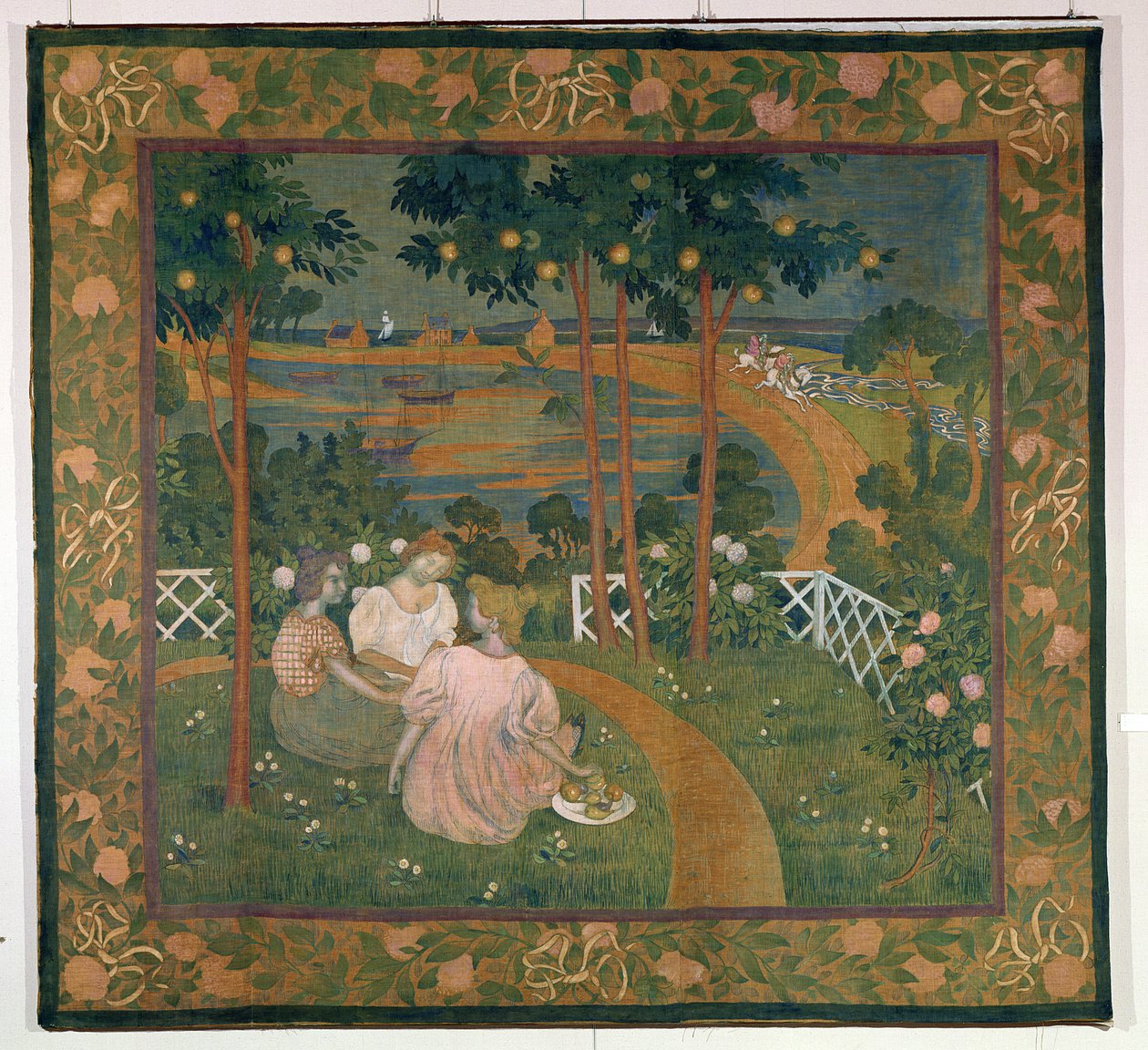 三个年轻的公主，或者在Bois d&39;Amour，设计一个tapesty，c.1898 作者 莫里斯·丹尼斯（Maurice Denis）