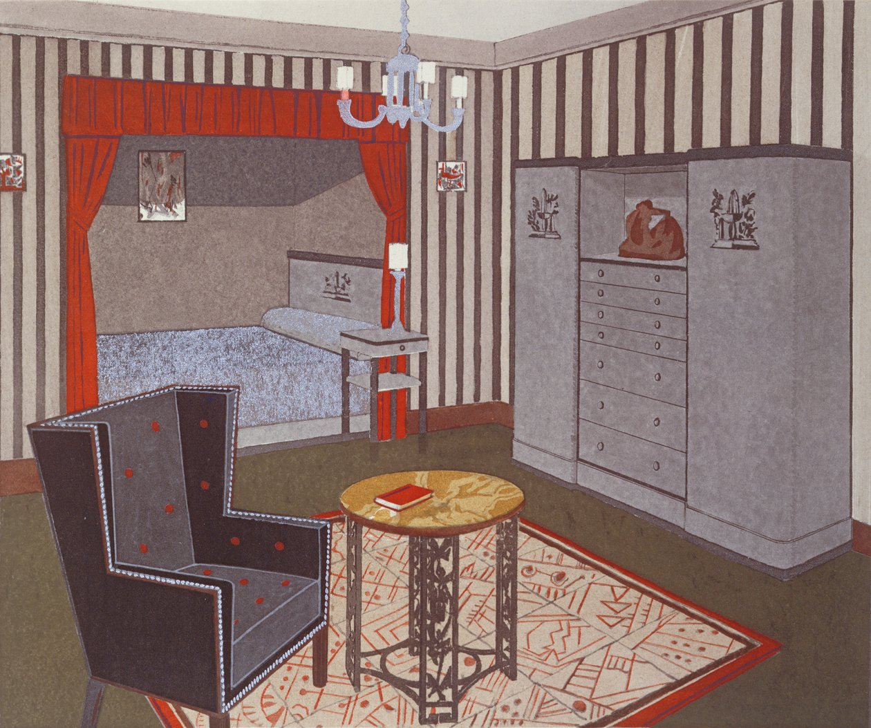 一个年轻人的卧室，1925年 作者 莫里斯·吉尔玛