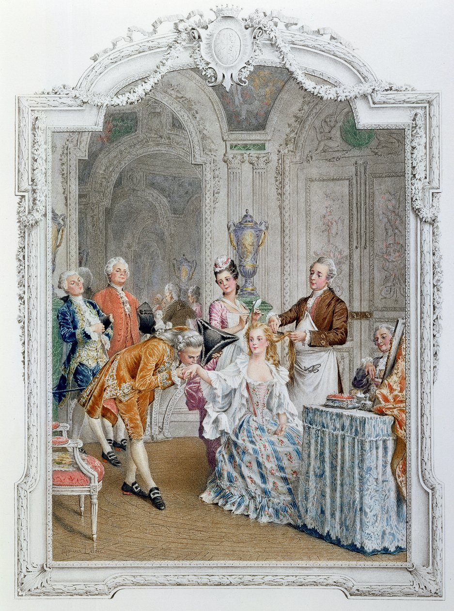 厕所，插图来自&39;La Vie Parisienne&39;，1890年 作者 莫里斯·勒卢瓦（Maurice Leloir）