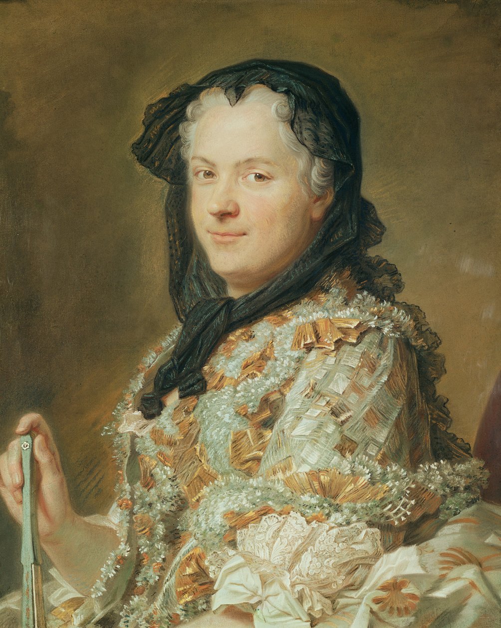 Maria Leszczynska，法国女王和纳瓦拉的肖像，1744-48（粉彩） 作者 莫里斯·昆汀·德拉图尔