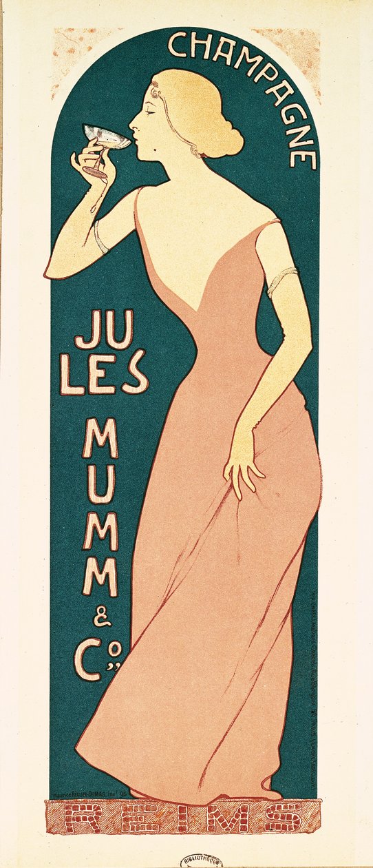 1895年，兰斯Jules Mumm and Co.的香槟海报设计 作者 莫里斯·雷尼尔·杜马