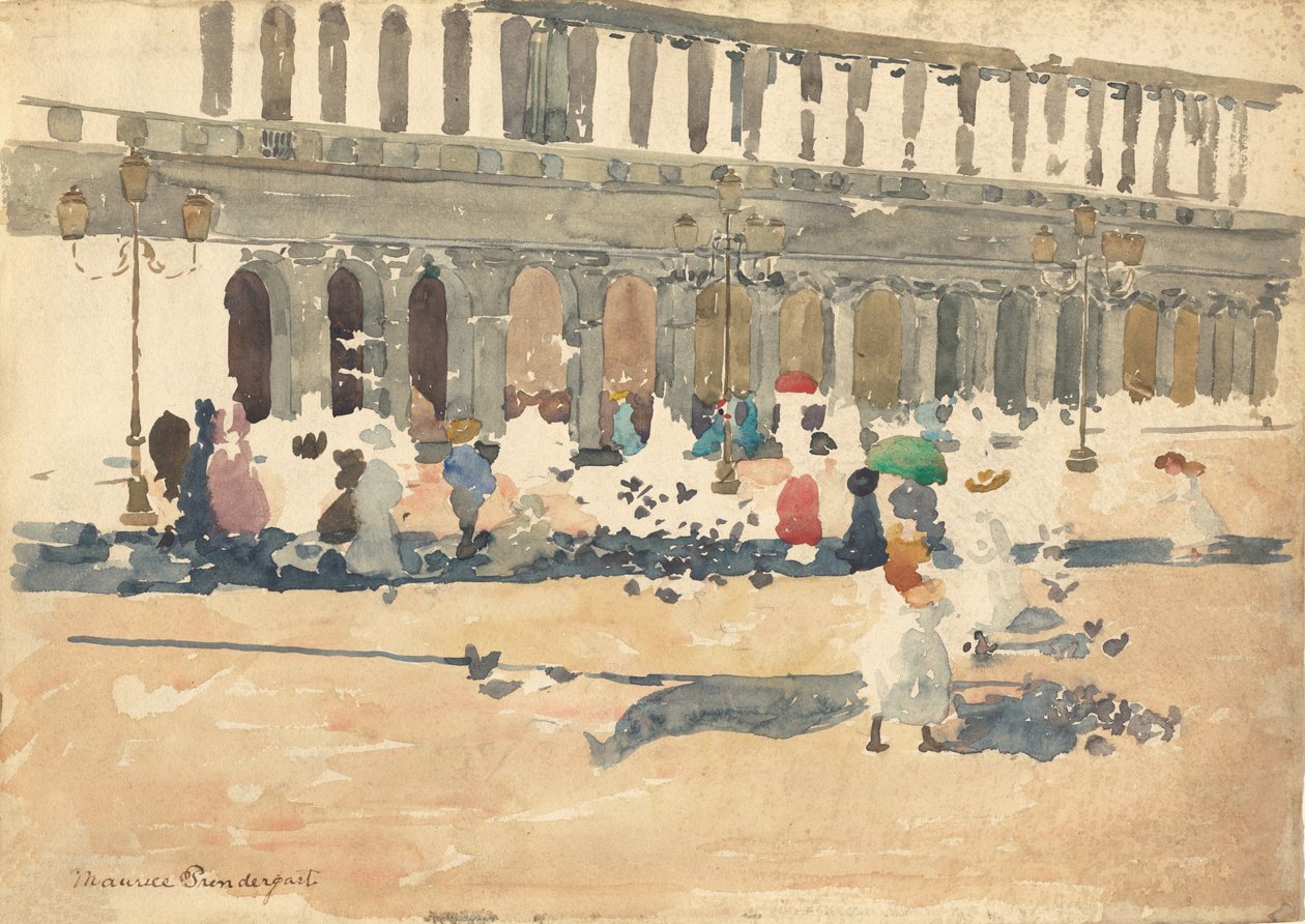 威尼斯的Caffè Florian，1898-1899年。 作者 莫里斯·巴西·普伦德加斯特