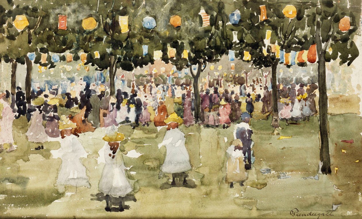 7月4日，纽约市，中央公园，1900-03 作者 莫里斯·巴西·普伦德加斯特