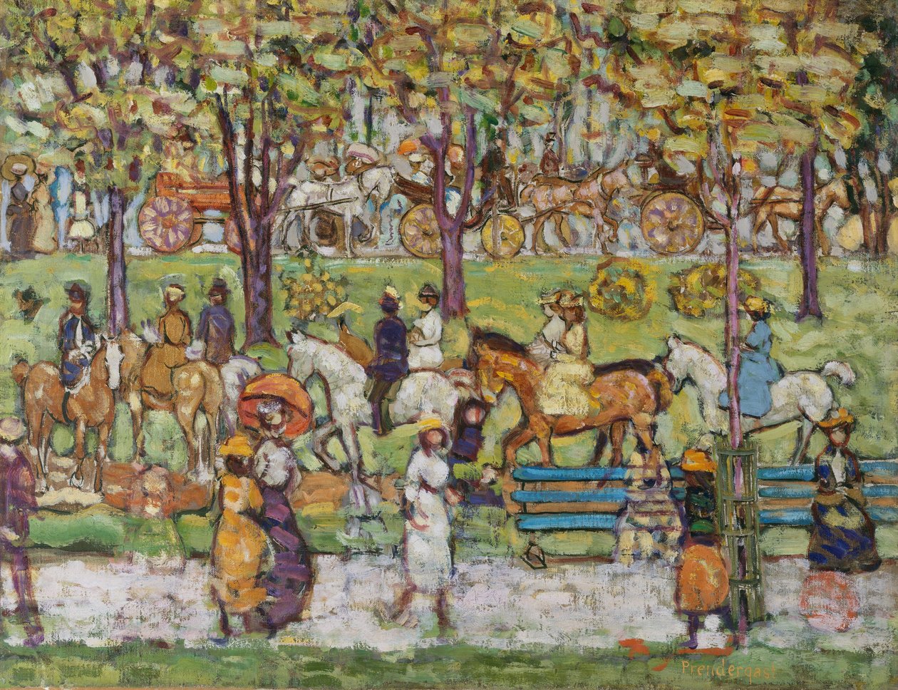 中央公园，c.1914-15 作者 莫里斯·巴西·普伦德加斯特