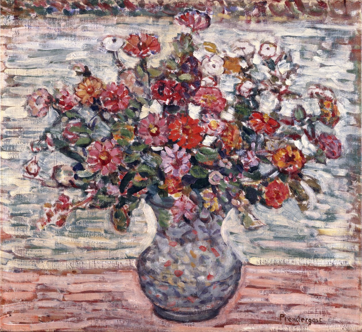 花瓶中的花，c.1910-13 作者 莫里斯·巴西·普伦德加斯特