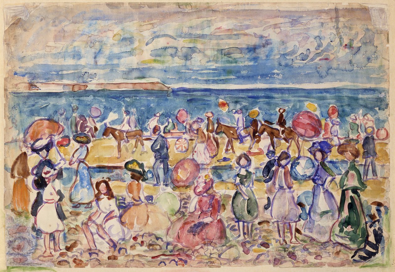 在新英格兰度假，约1910-1911年。 作者 莫里斯·巴西·普伦德加斯特