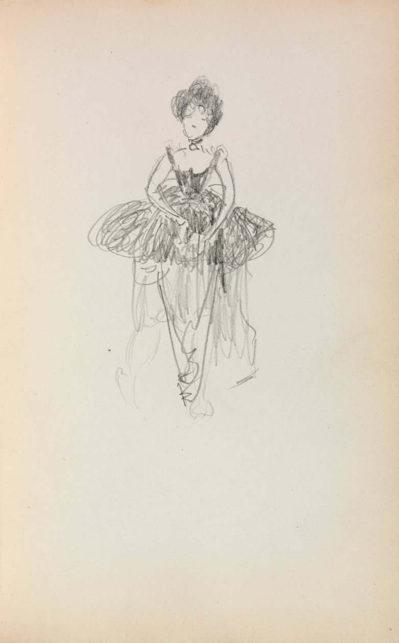 意大利素描本：芭蕾舞女演员第231页，1898-1899年。 作者 莫里斯·巴西·普伦德加斯特