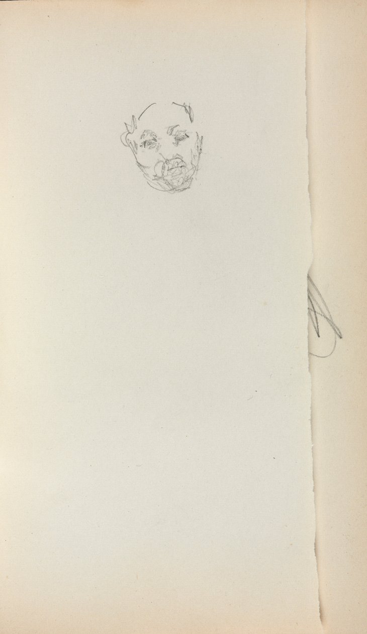意大利素描本：《男人的头》第221页，1898-1899年。 作者 莫里斯·巴西·普伦德加斯特