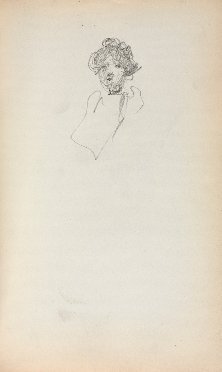 意大利素描本：《女人的头》第215页，1898-1899年。 作者 莫里斯·巴西·普伦德加斯特