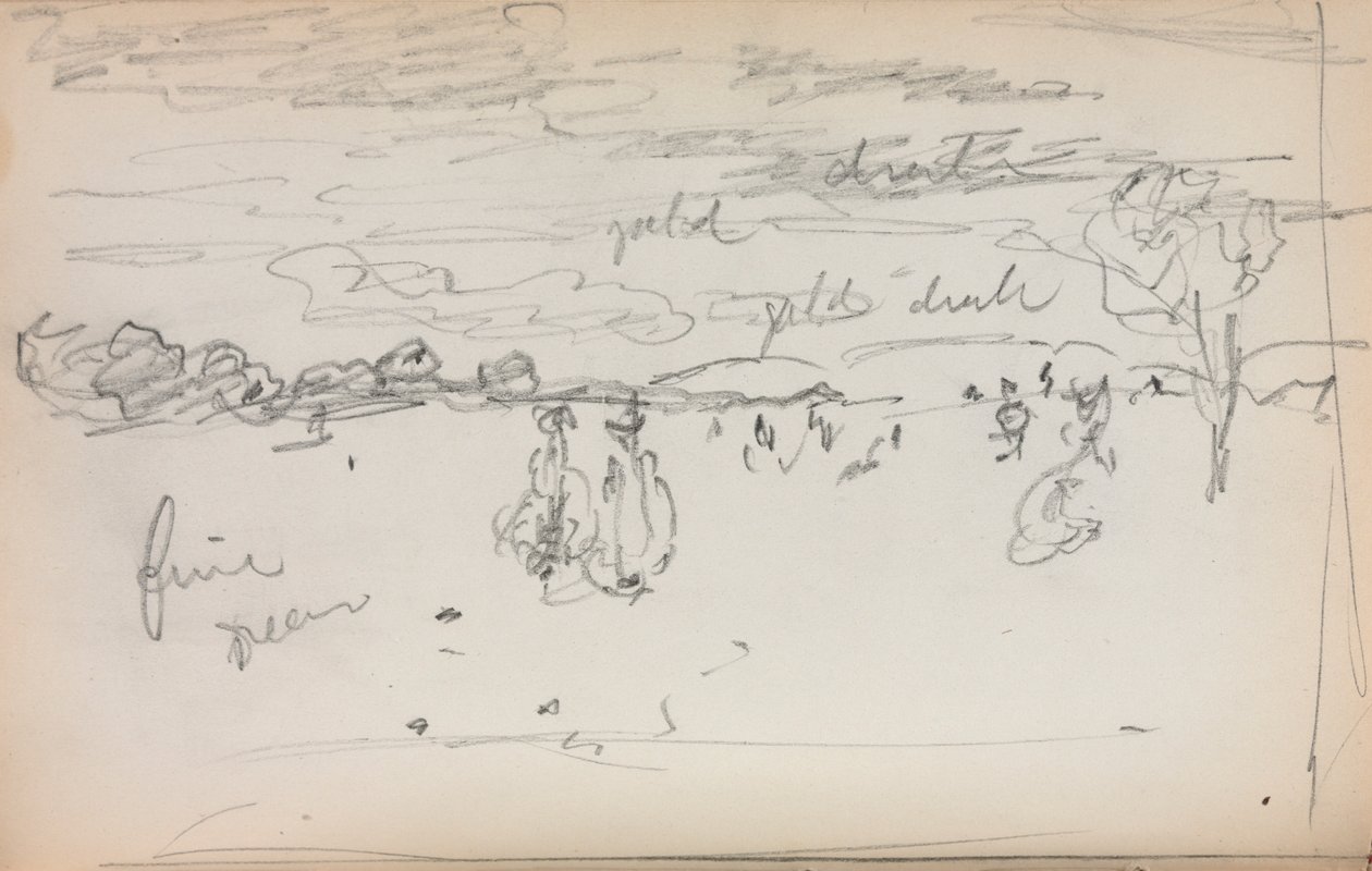 意大利写生簿：《风景》第57页，1898-1899年。 作者 莫里斯·巴西·普伦德加斯特