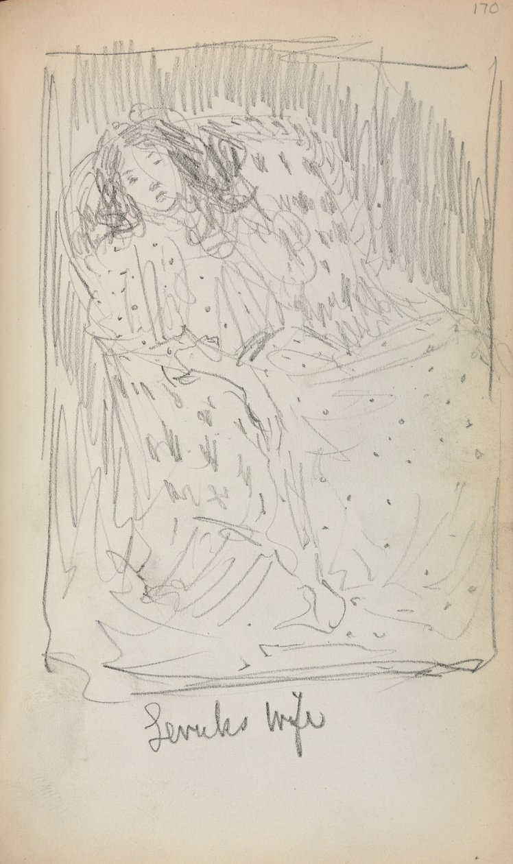 意大利素描本：Levuks妻子，第170页，1898-1899年。 作者 莫里斯·巴西·普伦德加斯特