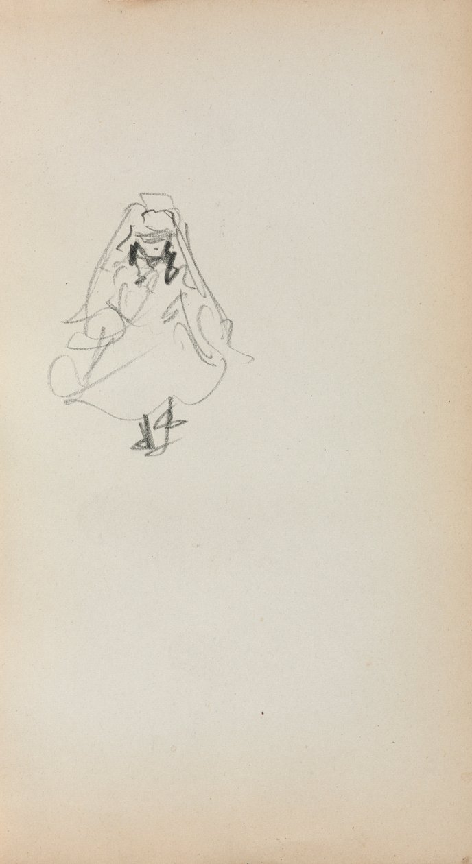 意大利素描本：《站立的女孩》第257页，1898-1899年。 作者 莫里斯·巴西·普伦德加斯特