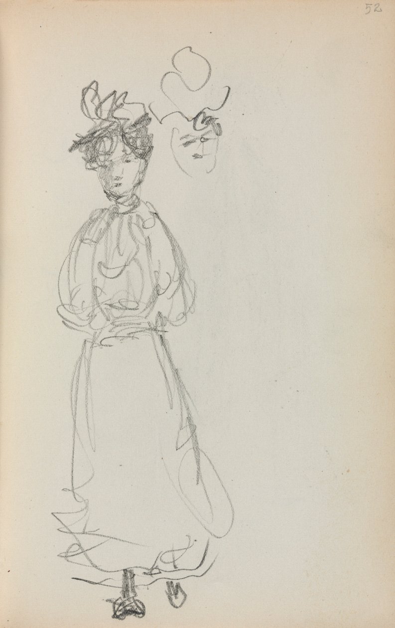 《意大利写生簿：站立的女人》，第1898-1899页，第52页。 作者 莫里斯·巴西·普伦德加斯特