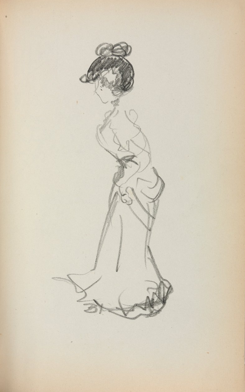 意大利素描本：《站立的女人》第167页，1898-1899年。 作者 莫里斯·巴西·普伦德加斯特