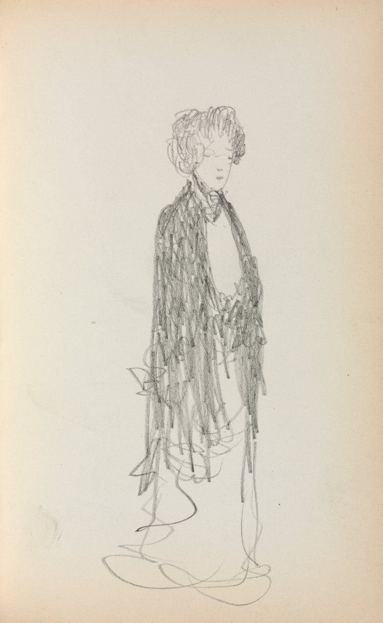 意大利素描本：《站立的女人》第213页，1898-1899年。 作者 莫里斯·巴西·普伦德加斯特