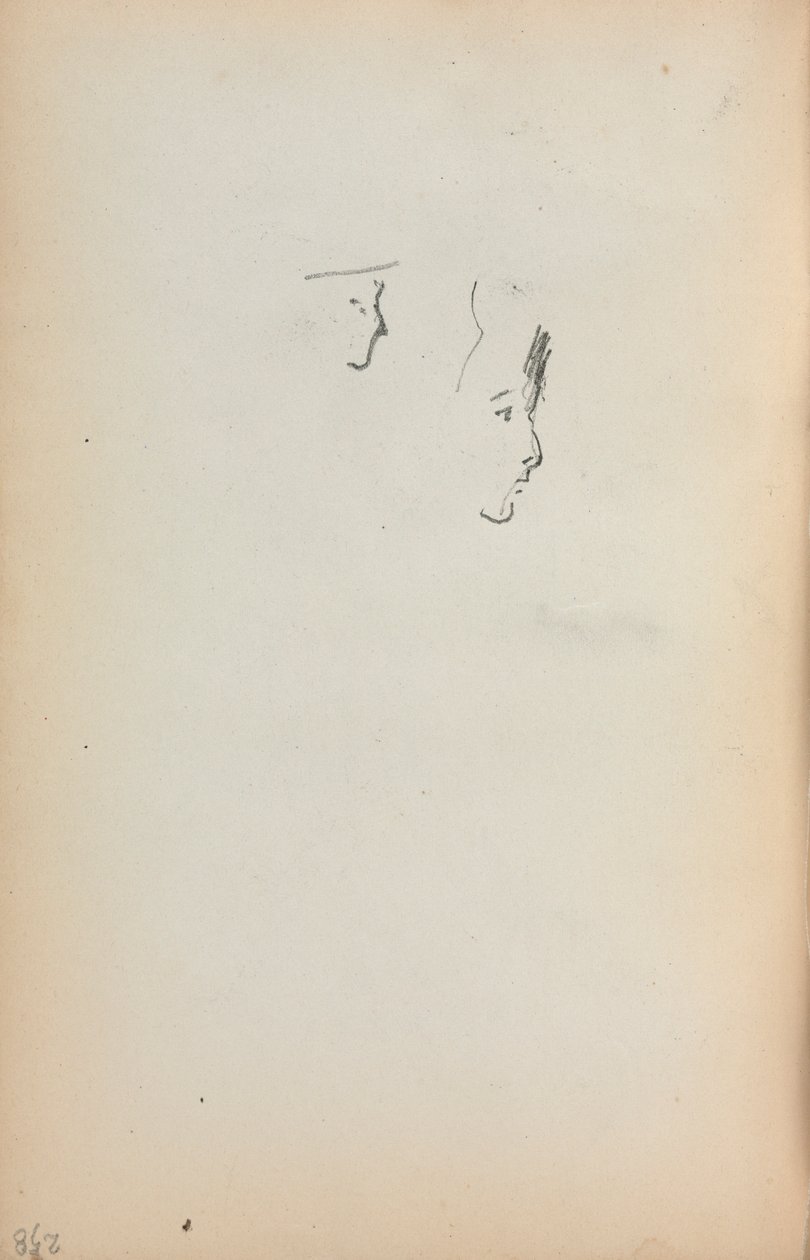 意大利语写生簿：两个配置文件，第258页，1898-1899。 作者 莫里斯·巴西·普伦德加斯特