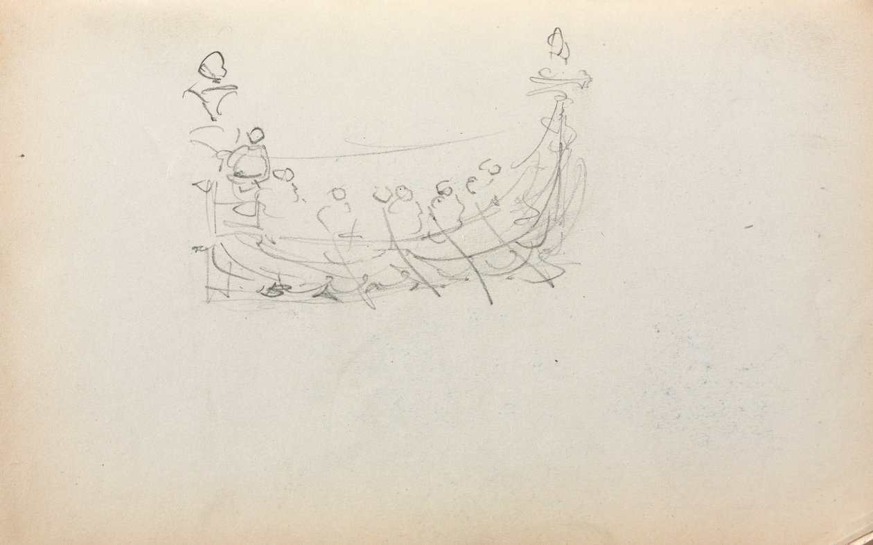 意大利素描本：威尼斯船，第1898-1899页，第29页。 作者 莫里斯·巴西·普伦德加斯特