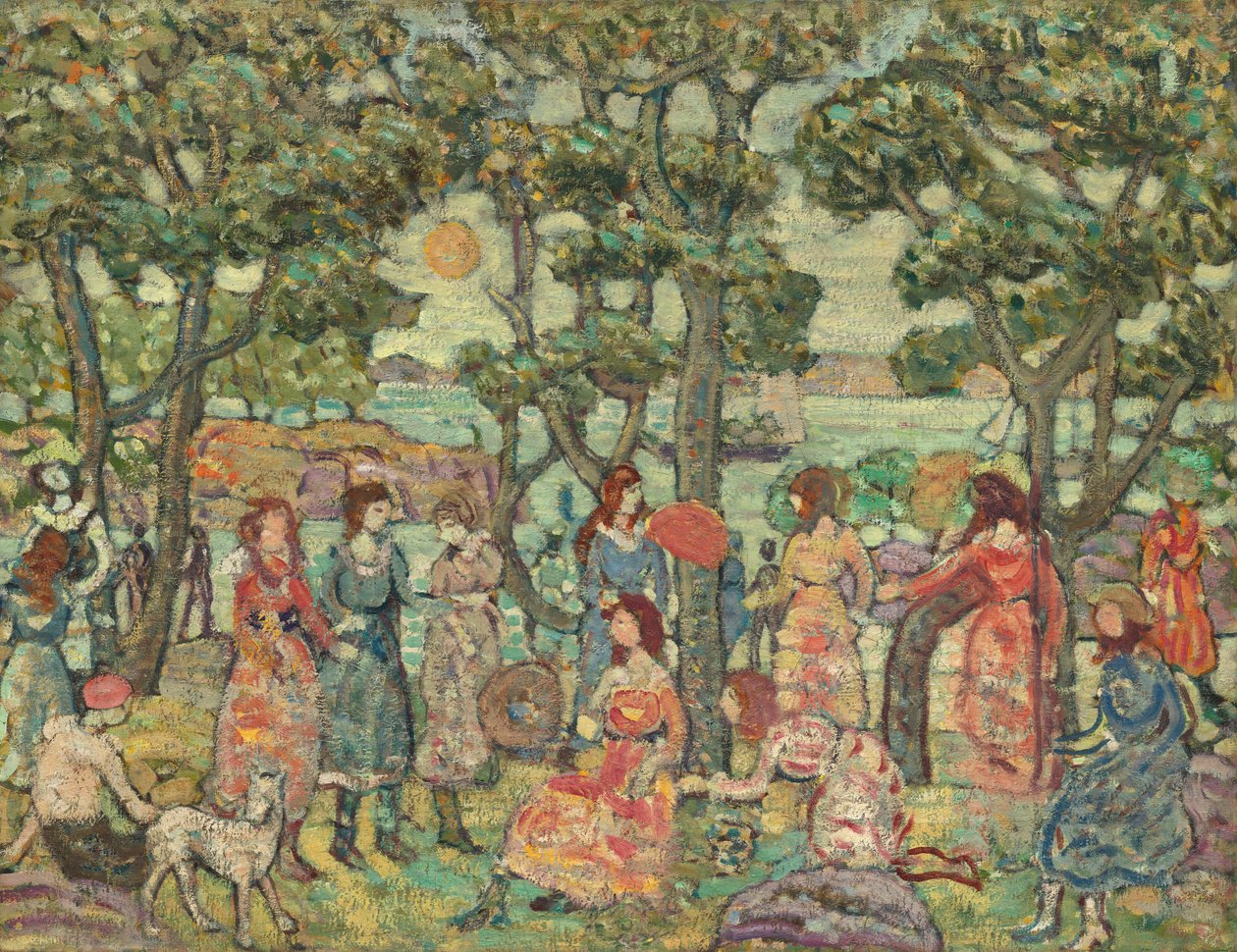 有人物的风景，1921年。 作者 莫里斯·巴西·普伦德加斯特