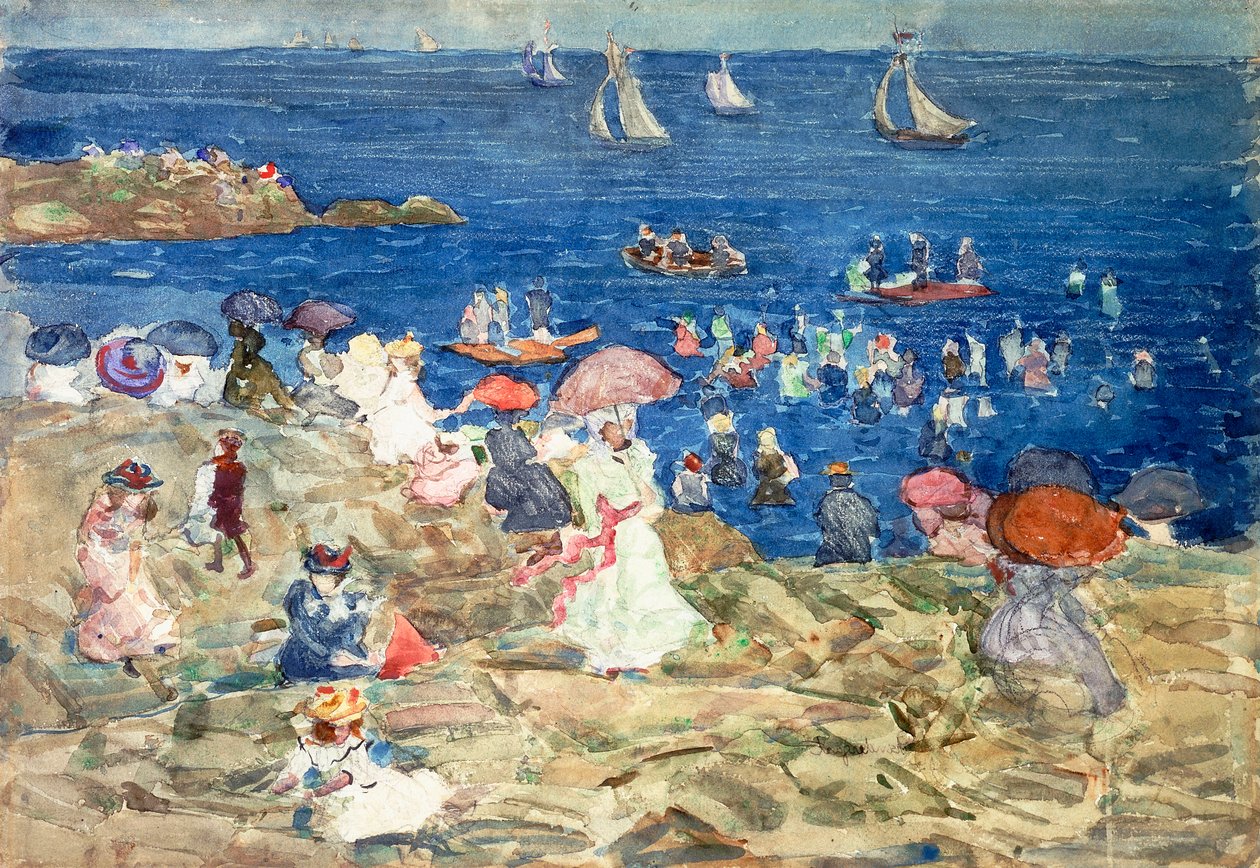 新英格兰海滩风光，c.1896-97 作者 莫里斯·巴西·普伦德加斯特