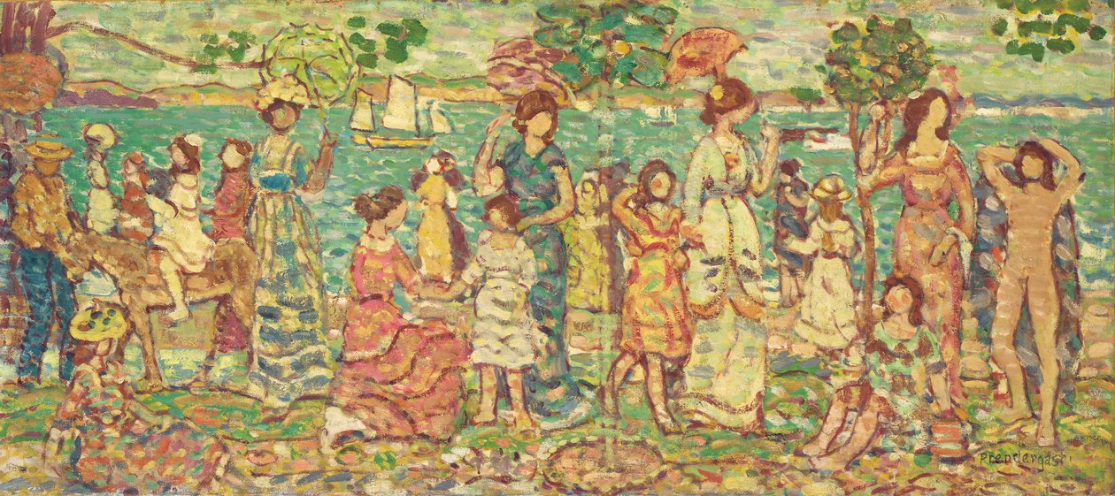 海滨长廊，约1914-15年 作者 莫里斯·巴西·普伦德加斯特