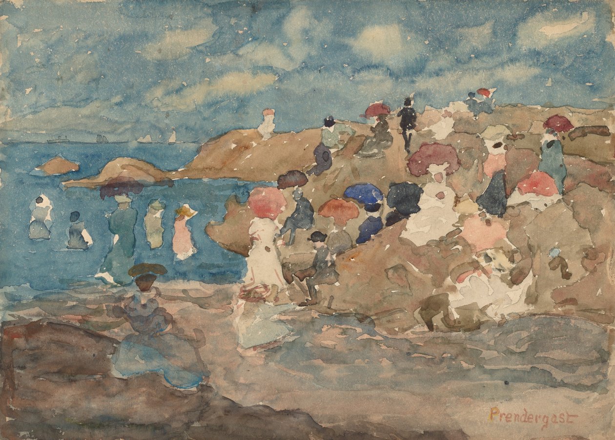 Revere海滩，约1896年。 作者 莫里斯·巴西·普伦德加斯特