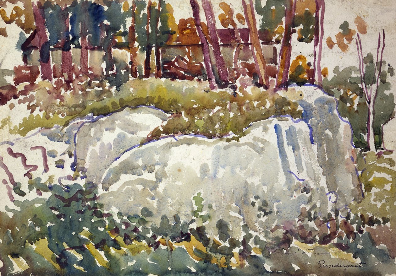 岩石，缅因州，约1913-1915。 作者 莫里斯·巴西·普伦德加斯特