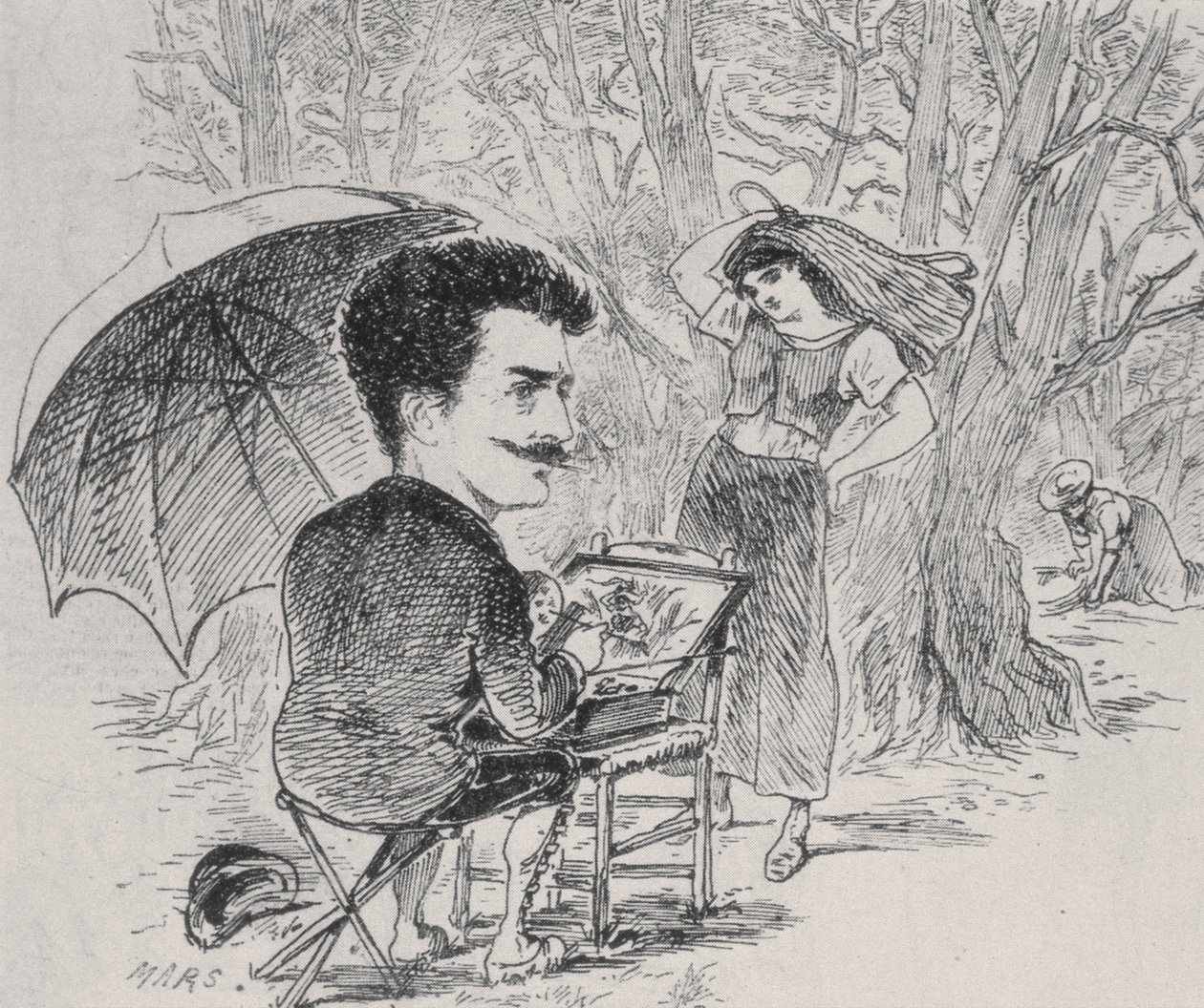 1877年，Rops画他的橄榄采摘者 作者 莫里斯（Maurice Charles）Mathieu Bonvoisin