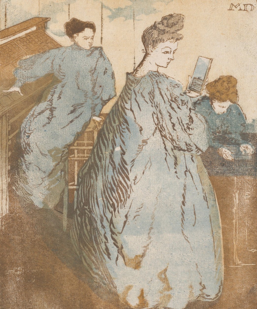 打字作坊，约1895年。 作者 莫里斯·德尔库特（Maurice Delcourt）