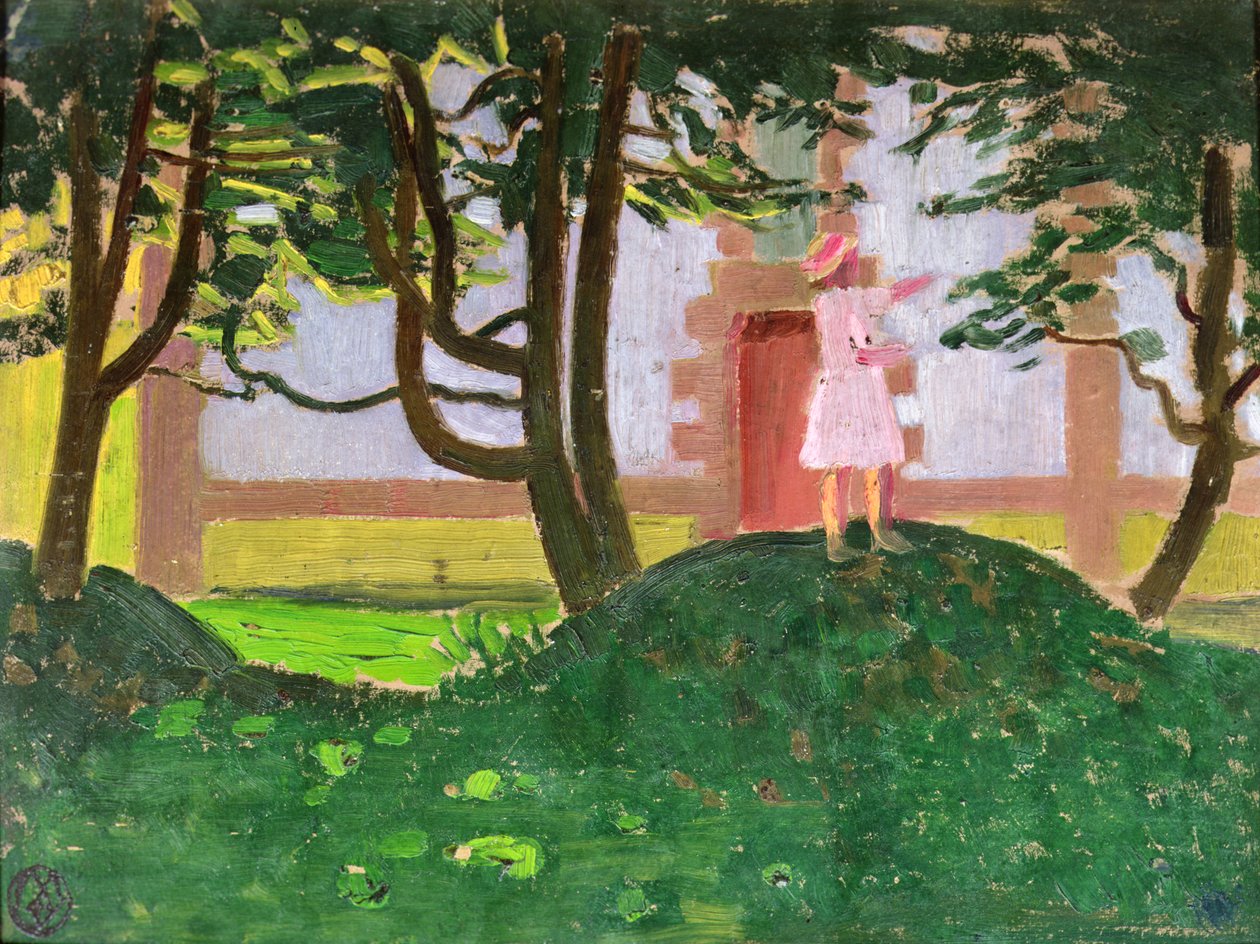 教堂前的一堆树叶 作者 莫里斯·丹尼斯（Maurice Denis）