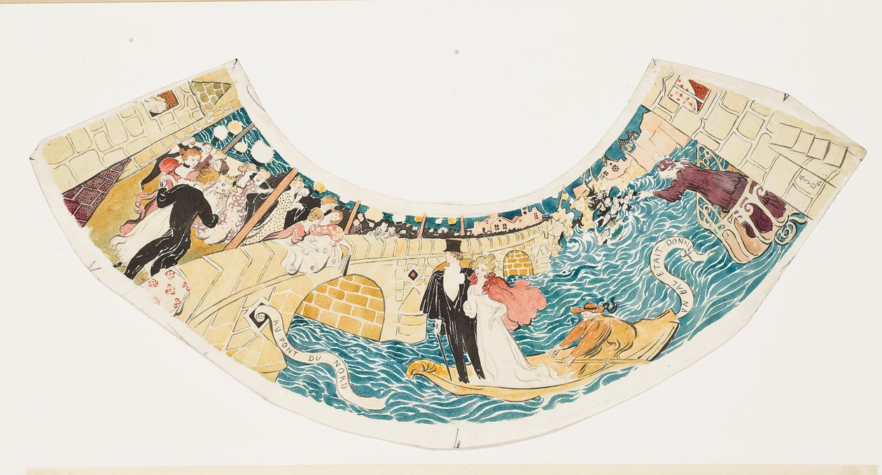 在北桥，举行了一个舞会（研究灯罩） 作者 莫里斯·丹尼斯（Maurice Denis）