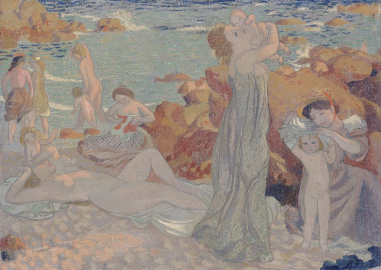 Le Pouldu海滩的沐浴者，1899年。 作者 莫里斯·丹尼斯（Maurice Denis）