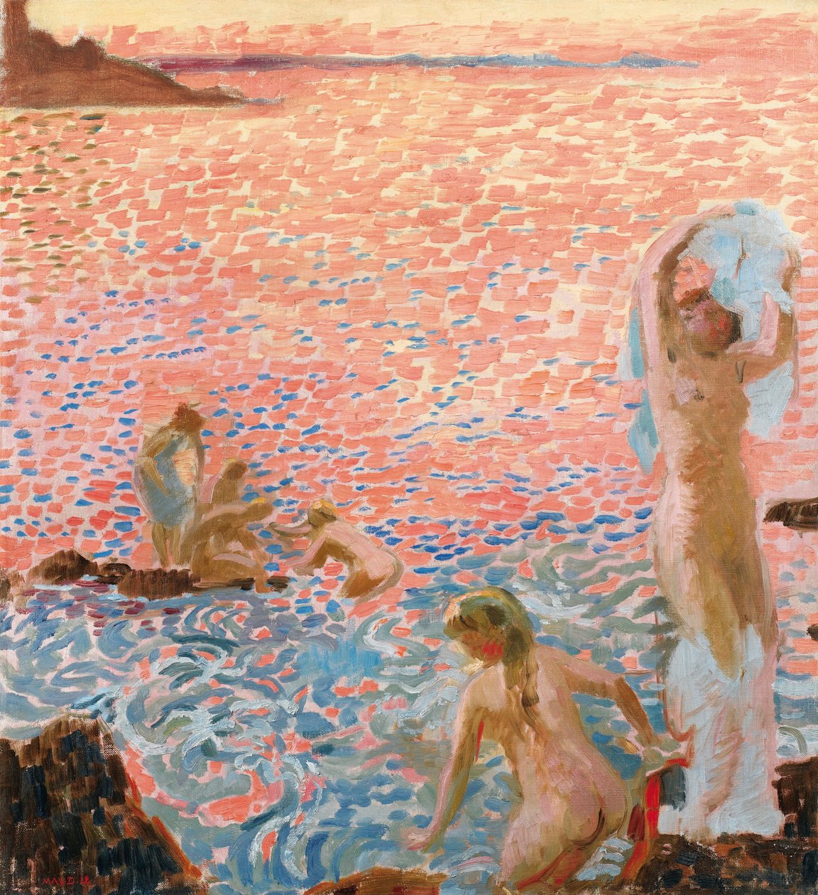 黄昏的泳客暮光之城的泳客，1912年。 作者 莫里斯·丹尼斯（Maurice Denis）