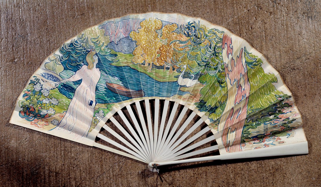 订婚扇，由莫里斯丹尼斯 (1870-1943) 装饰，1891 年 作者 莫里斯·丹尼斯（Maurice Denis）