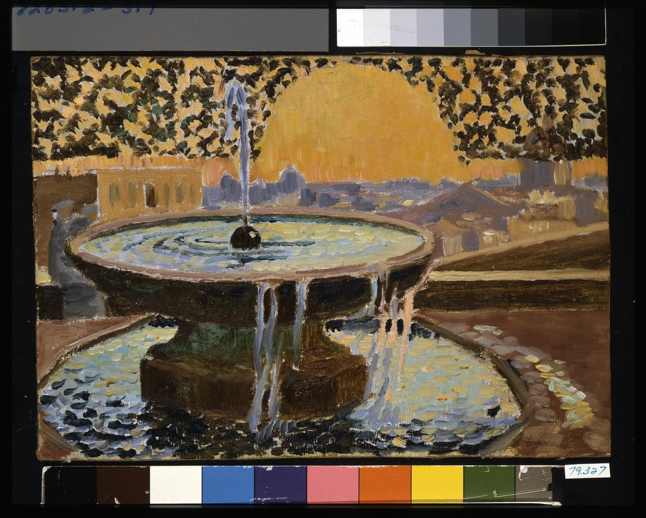 美第奇别墅的喷泉（多层纸板油画） 作者 莫里斯·丹尼斯（Maurice Denis）