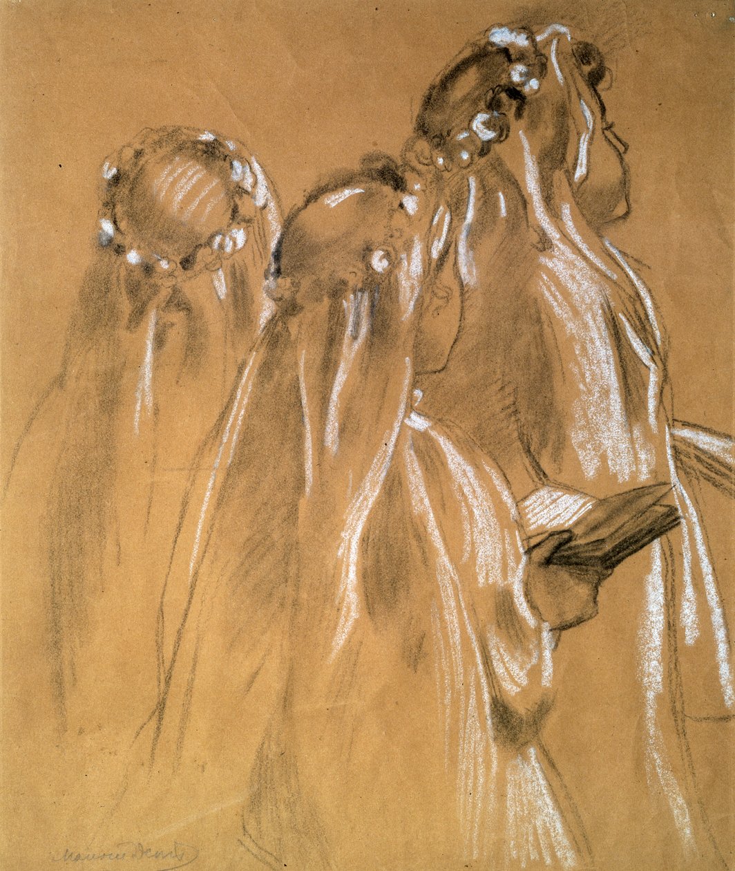 带花环的女孩，1905-1906年。 作者 莫里斯·丹尼斯（Maurice Denis）