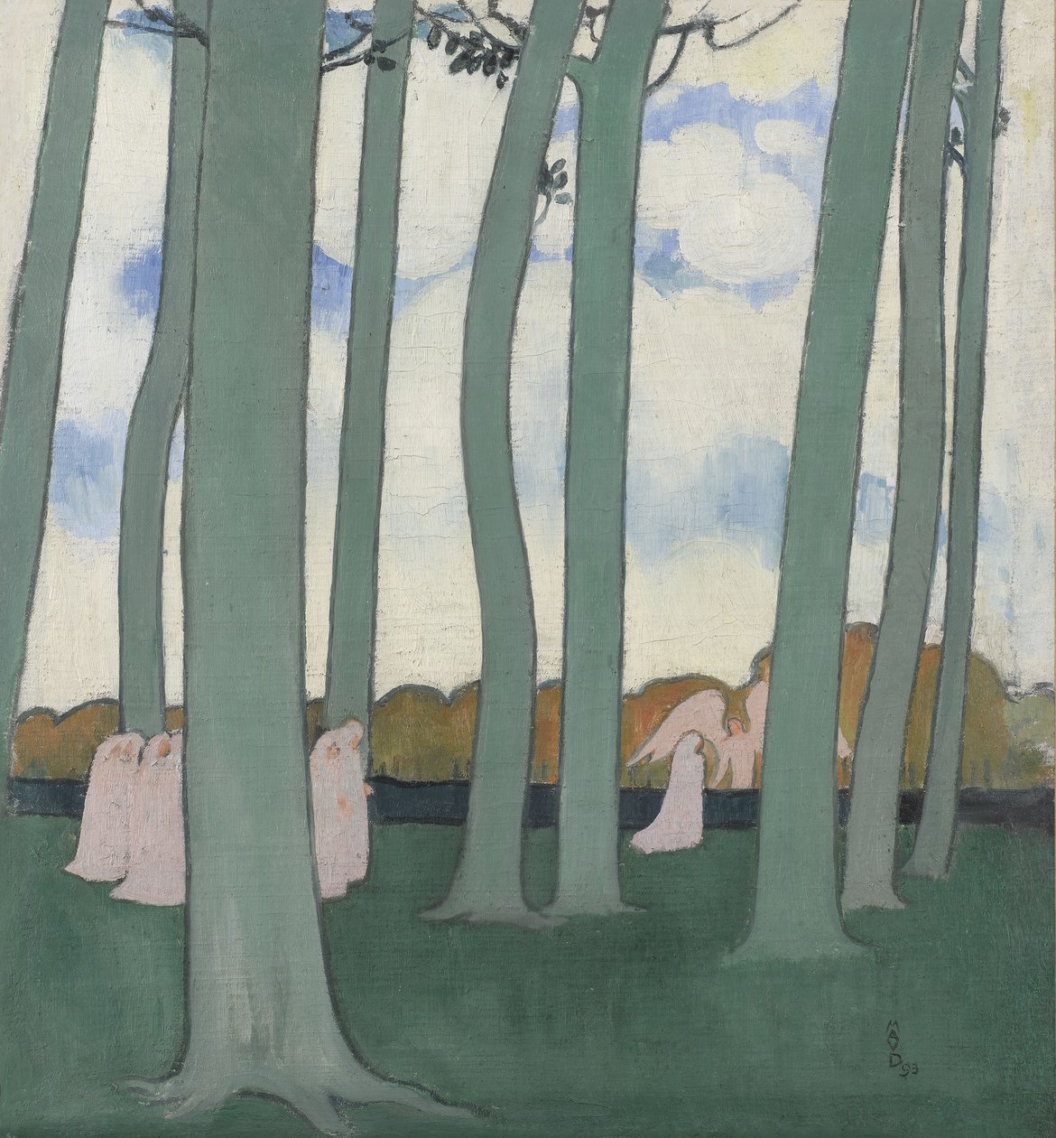 景观与绿树或山毛榉树在Kerduel，1893年。 作者 莫里斯·丹尼斯（Maurice Denis）
