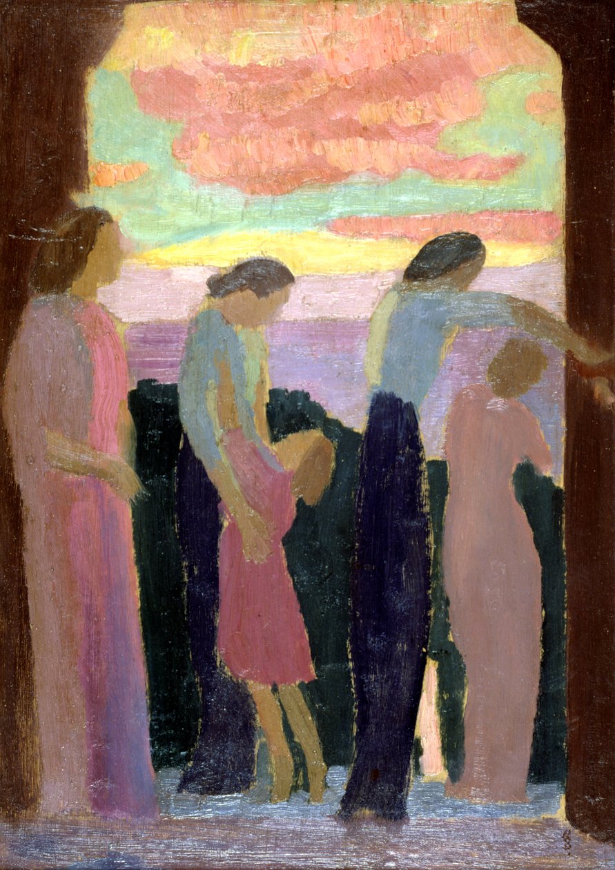 玛特·丹尼斯（Marthe Denis）和阳台上的孩子们，c1900-1940年 作者 莫里斯·丹尼斯（Maurice Denis）