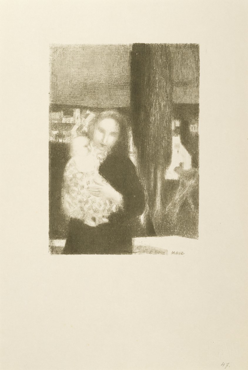 Maternite au cypres（柏树下的母子） 作者 莫里斯·丹尼斯（Maurice Denis）