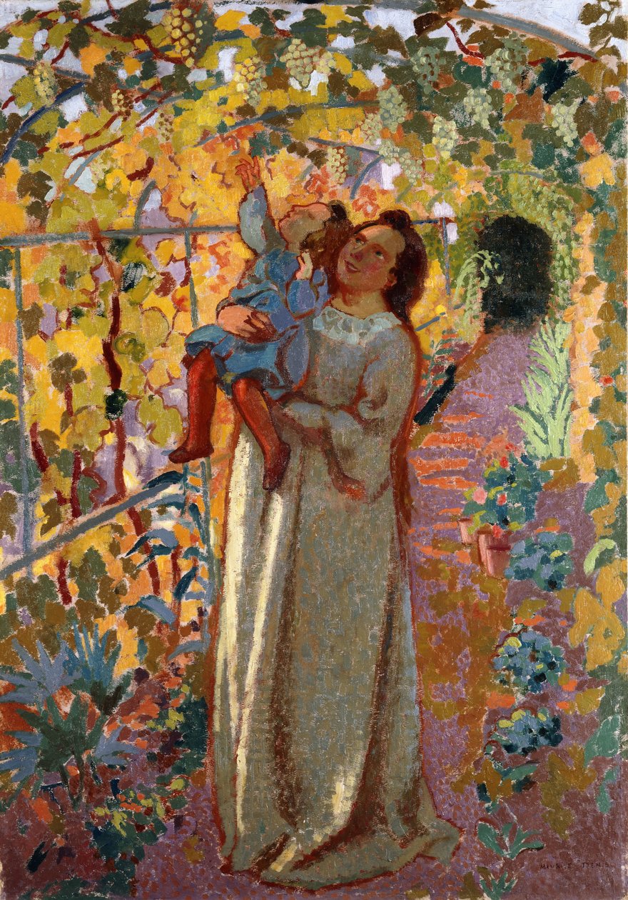 藤蔓下的母亲和孩子；藤蔓下的母亲和孩子 作者 莫里斯·丹尼斯（Maurice Denis）